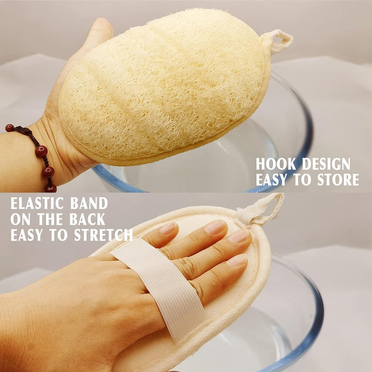 Eco-Friendly Natural Loofah Sponge Exfoliating Body Scrubber (3 Pack)