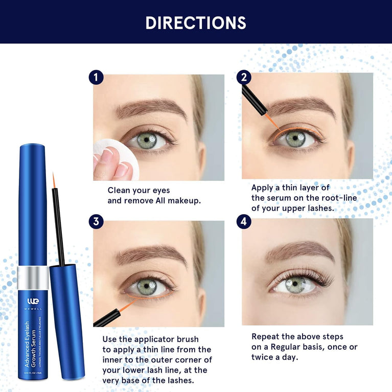 Wewell Advanced Eyelash Serum for Enhanced Growth, Thickness and Strength, 3 ML