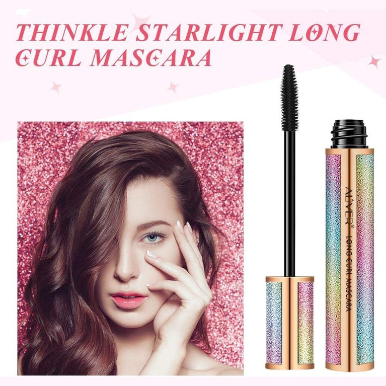 Waterproof 4D Silk Fiber Eyelash Mascara - Extra Volumizing, Long-Lasting, Hypoallergenic, Clump-Free, Natural & Smudge-Proof Black Mascara for Lengthened, Thickened Lashes