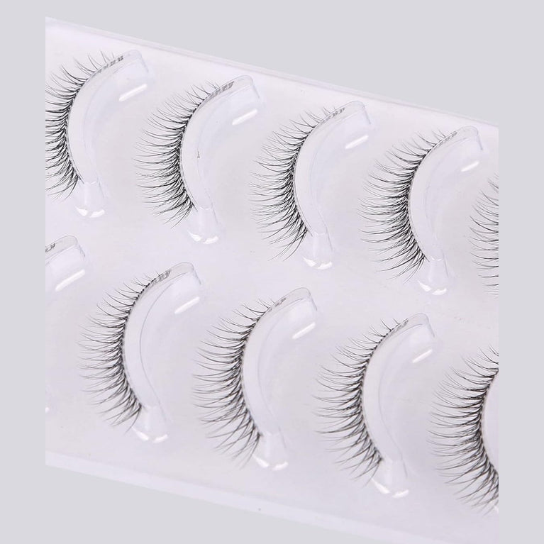 GMAGICTOBO Handcrafted False Eyelashes Pack with Clear Band, Short Natural Faux Mink Lashes - Cruelty Free and Vegan, 5 Pairs Multipack