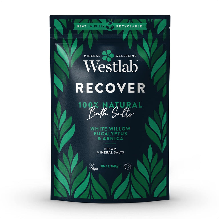 Westlab Recover Epsom Salts Infused with White Willow & Eucalyptus - 1.36kg Resealable Pouch