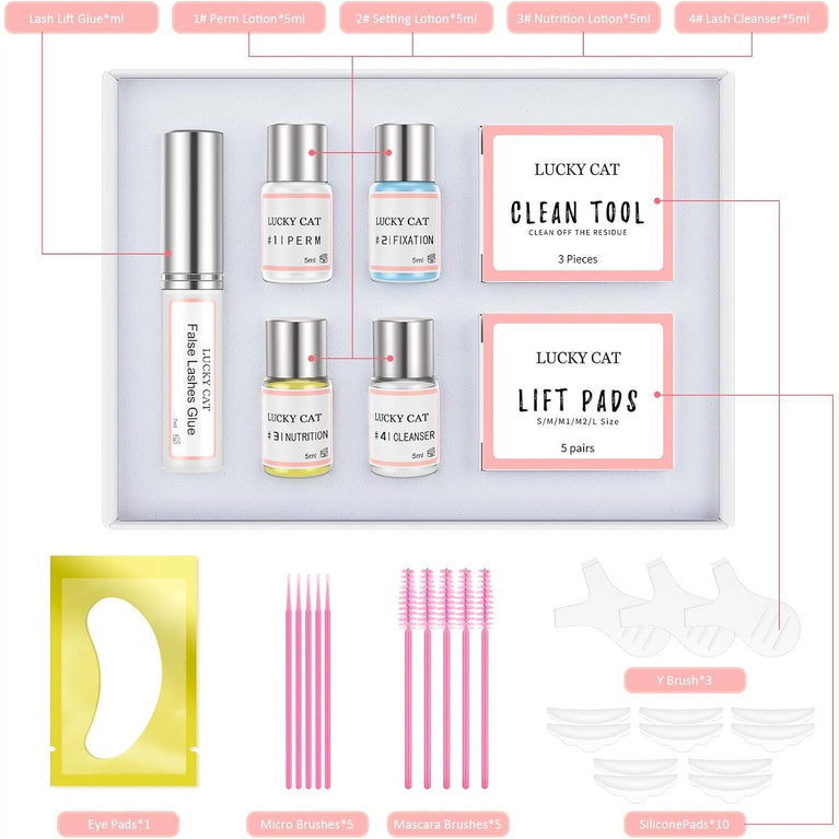 Professional Eyelash Perming Kit: Lash Lift and Curl for Salon and Home Use with Updated Glue Version, Suitable for Special Occasions and Everyday Beauty Enhancement