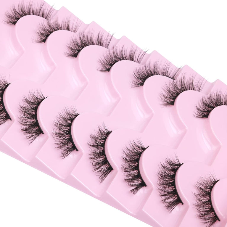 Mavphnee's 3D Cat Eye Accent False Lashes - Wispy, Fluffy & Natural Looking Half Lashes Multi-pack for Everyday Wear