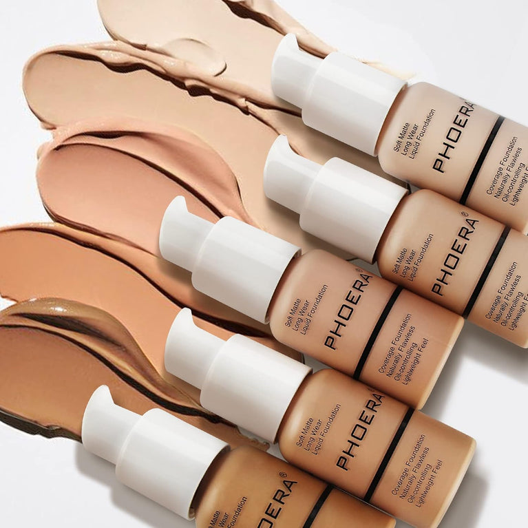 PHOERA All-Day Matte Liquid Foundation - Buff Beige, Full Coverage