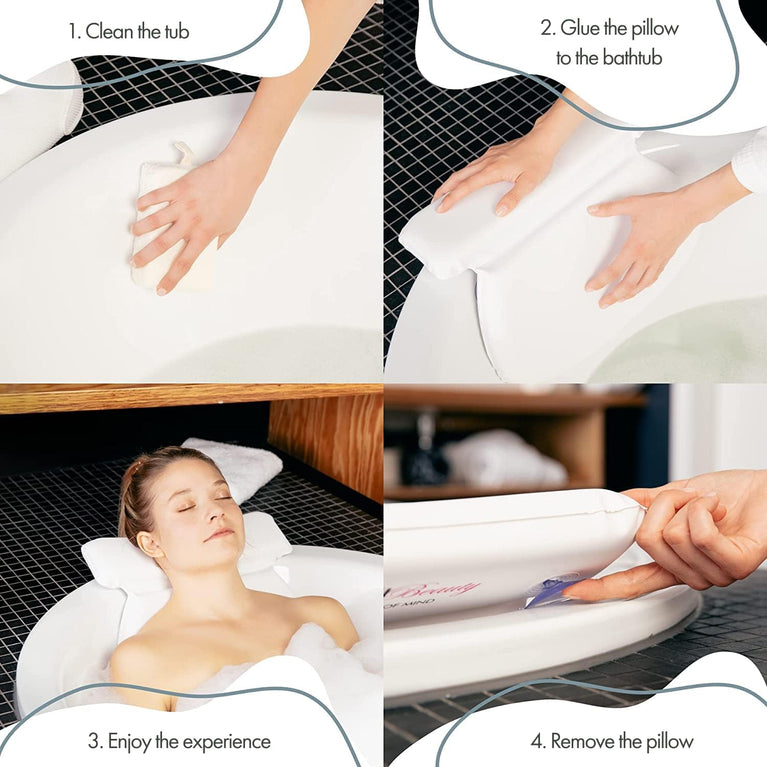 TranquilBeauty Bath Pillow: Luxury Head and Neck Support for Ultimate Bath Relaxation