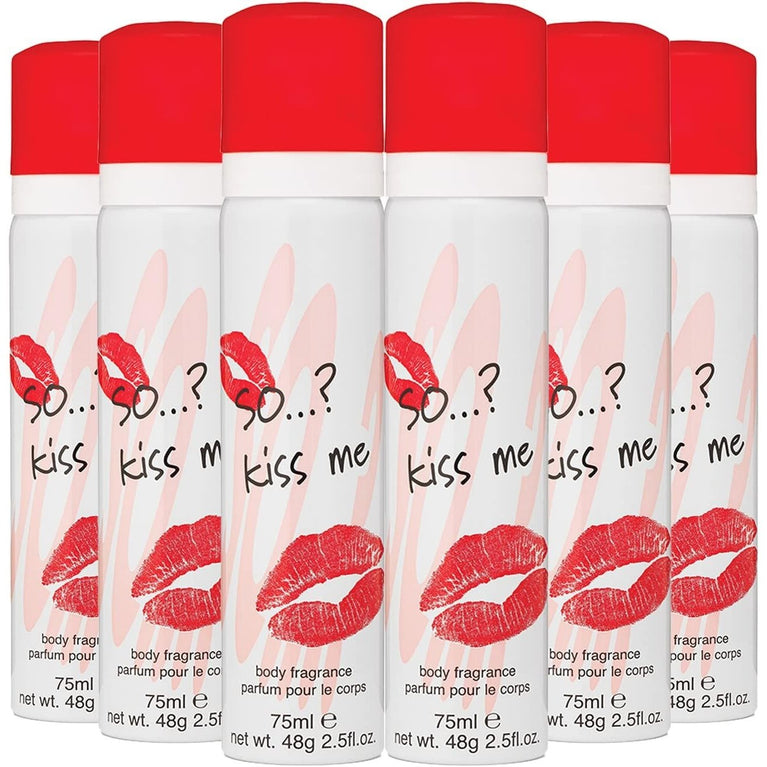 So…? Kiss Me Body Fragrance Spray Bundle 75ml (Pack of 6)