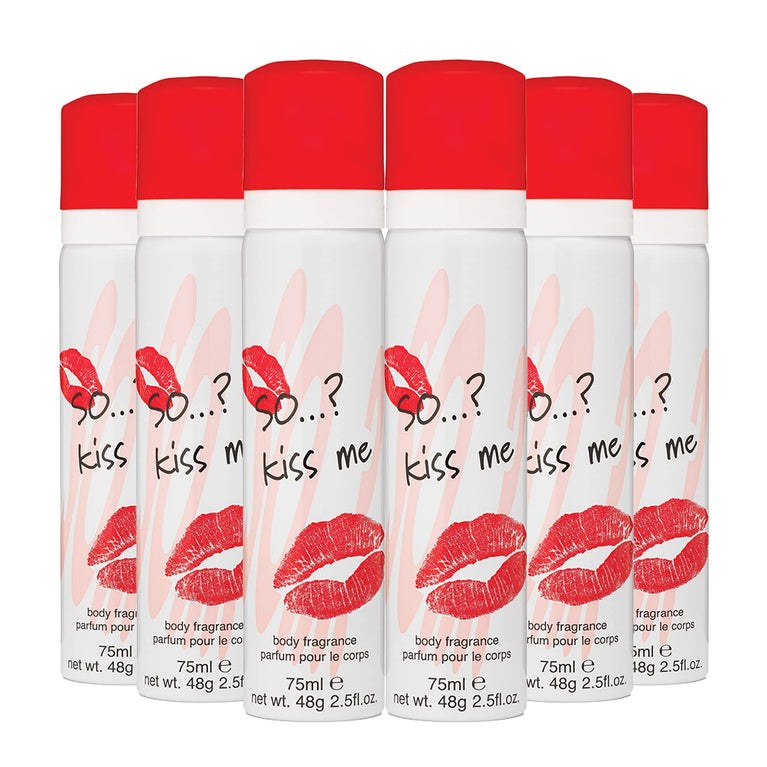 So…? Kiss Me Body Fragrance Spray Bundle 75ml (Pack of 6)