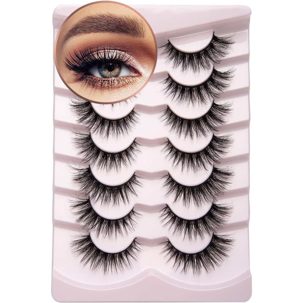 Onlyall Premium Synthetic Wispy False Eyelashes, Double-Stacked Flare & Natural Mink Style, Soft & Lightweight with Durable Reusability - A04 16MM