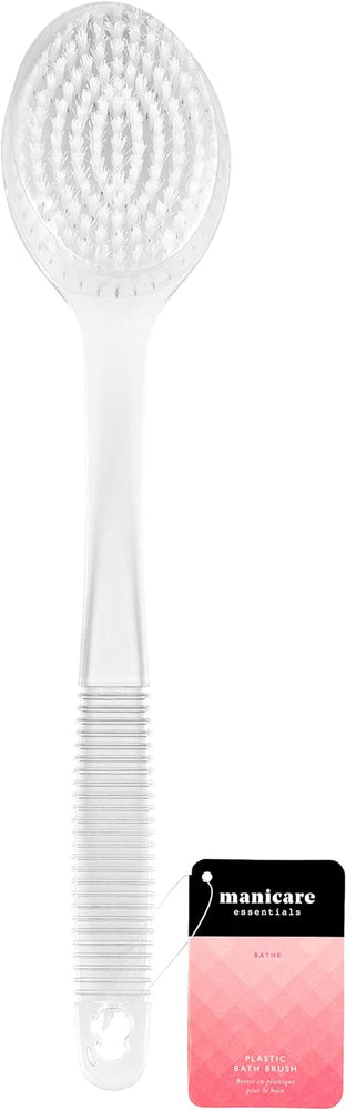 White Long Handled Spa Shower Brush for Exfoliating and Massage