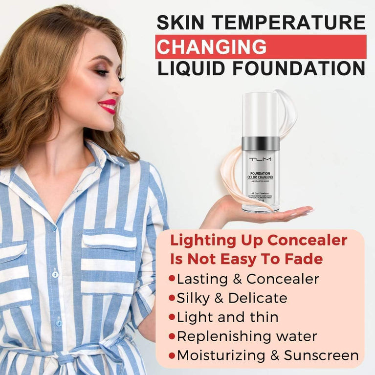 TLM Adaptive Skin Tone Liquid Foundation, Moisturizing and SPF 15 Protective, 30ML, Cruelty-Free