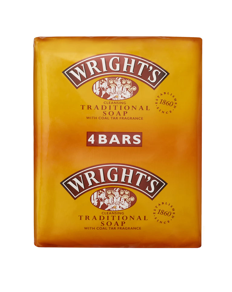 Wrights Traditional Coal Tar Fragrance Soap 125g (Pack of 4)