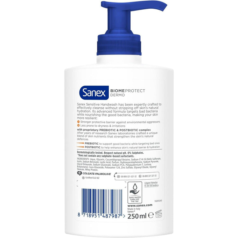 Sanex BiomeProtect Sensitive Liquid Hand Wash 6x250ml