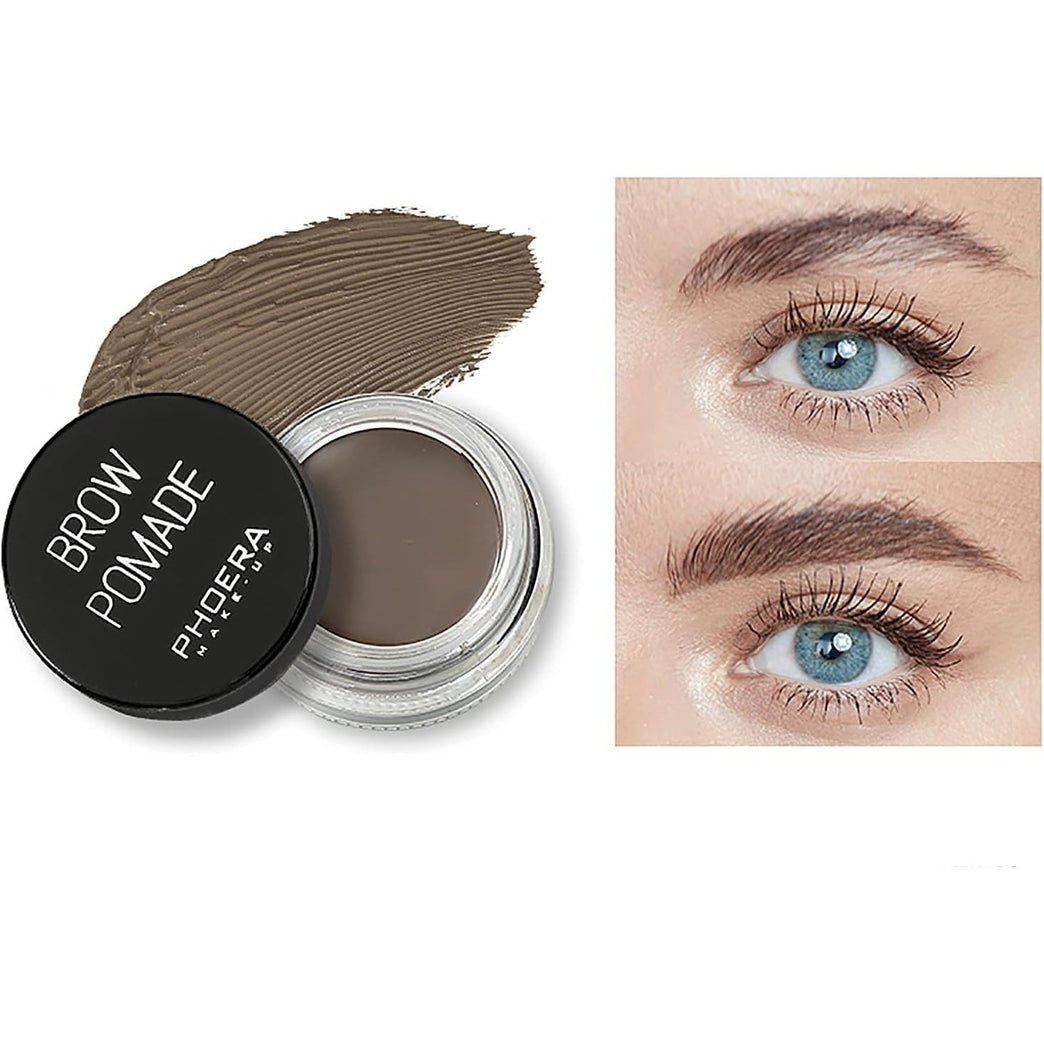 PHOERA Dark Brown Eyebrow Gel - Professional Makeup Pomade for 24-Hour Perfectly Defined, Waterproof, Smudge-Proof, and Sweat-Resistant Brows (#5)