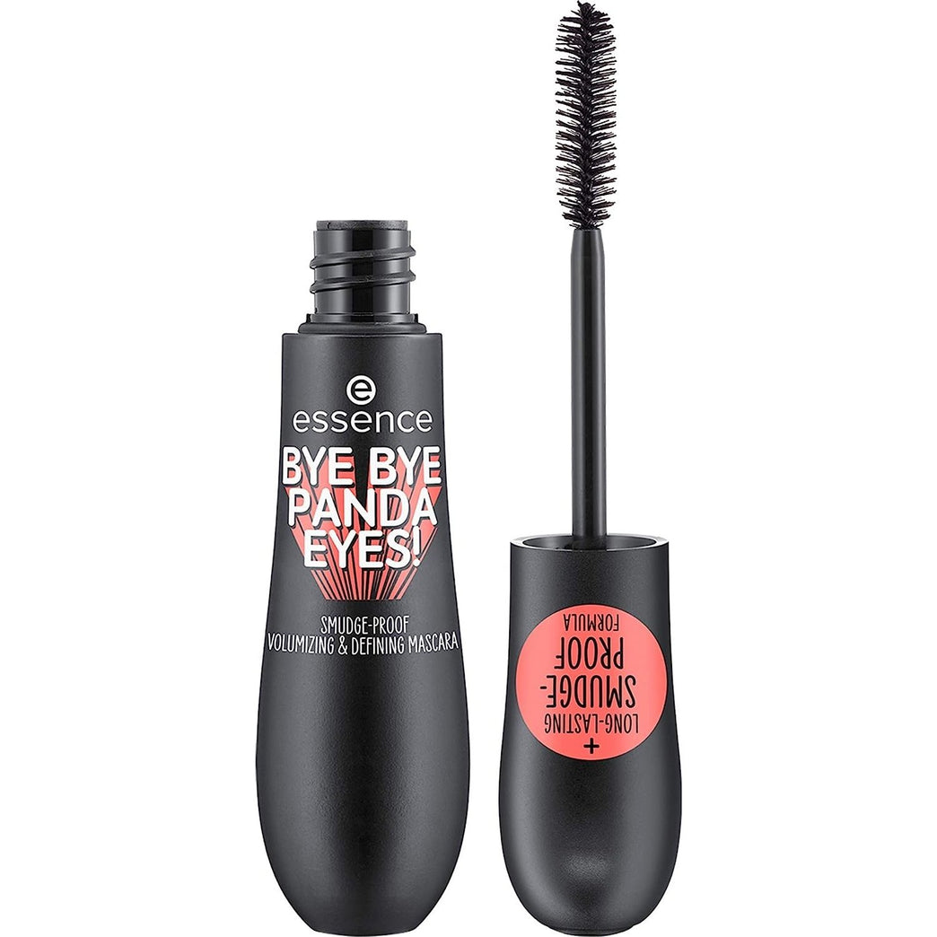 Essence Panda Eyes No More! Vegan Smudge-Proof Mascara for Volumising and Defining Lashes, No. 01 Black, Perfume-Free, 16 ml