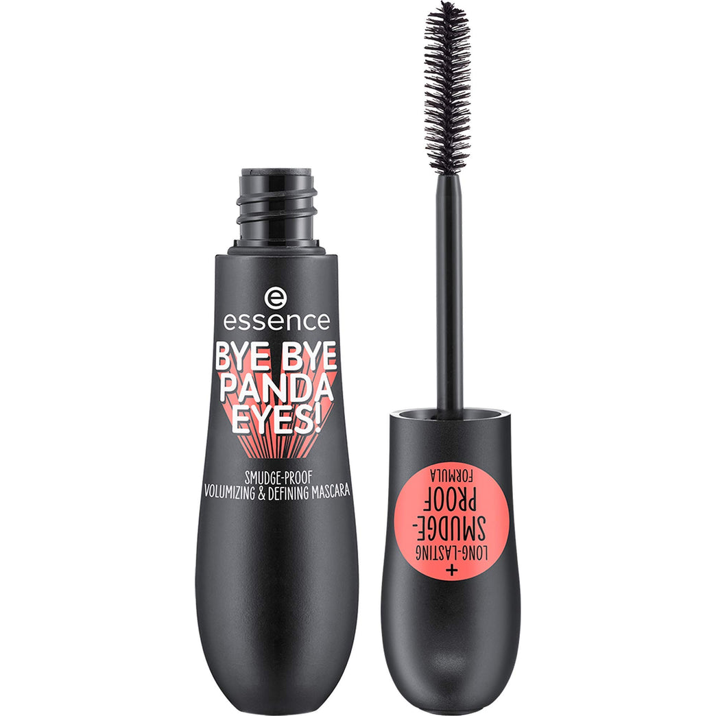 Essence Panda Eyes No More! Vegan Smudge-Proof Mascara for Volumising and Defining Lashes, No. 01 Black, Perfume-Free, 16 ml