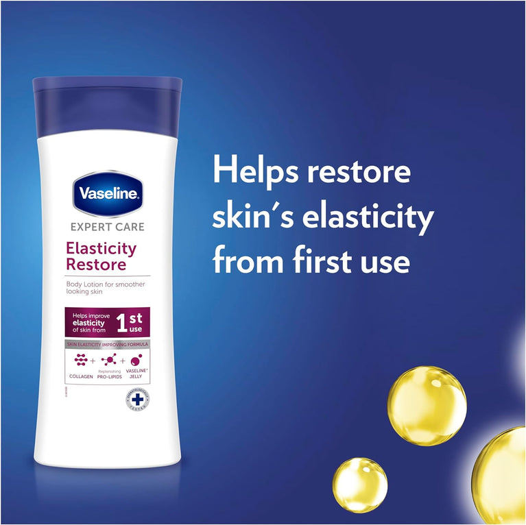 Vaseline Expert Care Elasticity Restore Body Lotion - 400 ml - Dermatologically Tested Moisturizer for Very Dry Skin