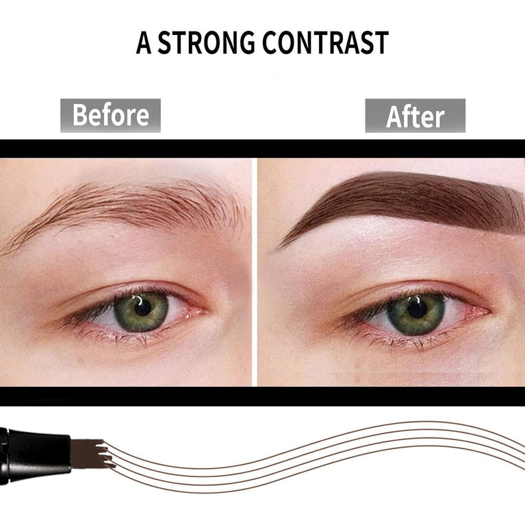 Boobeen Precision Eyebrow Pen with Waterproof Liquid Brow Pencil for Natural and Defined Eyebrow Makeup