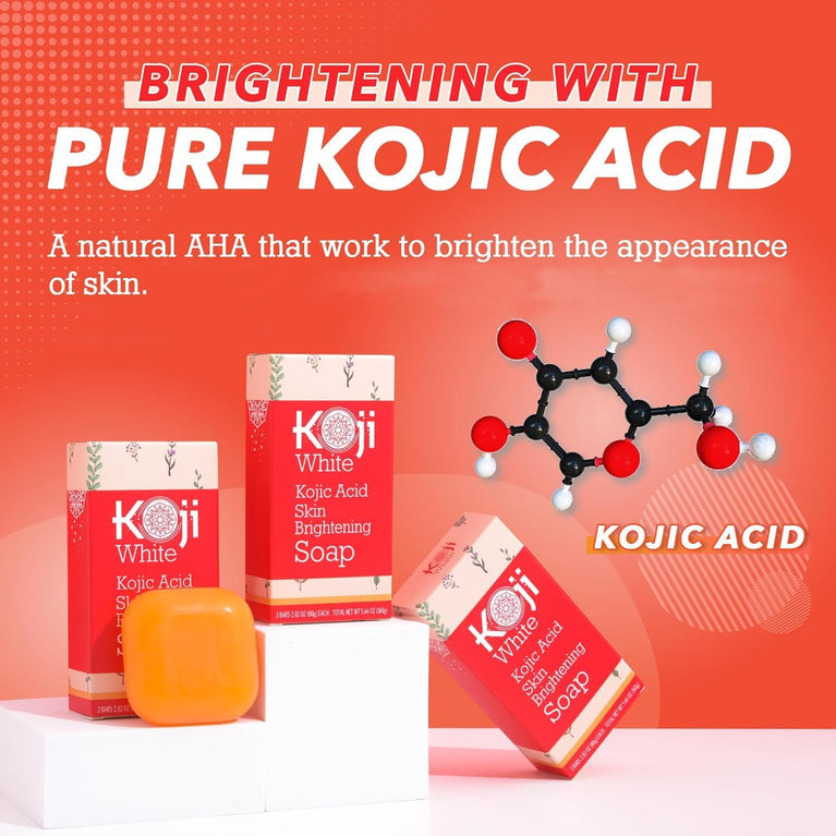 Radiant Glow Kojic Acid Skin Brightening Soap for Face and Body - 2.82 oz (2 Bars)