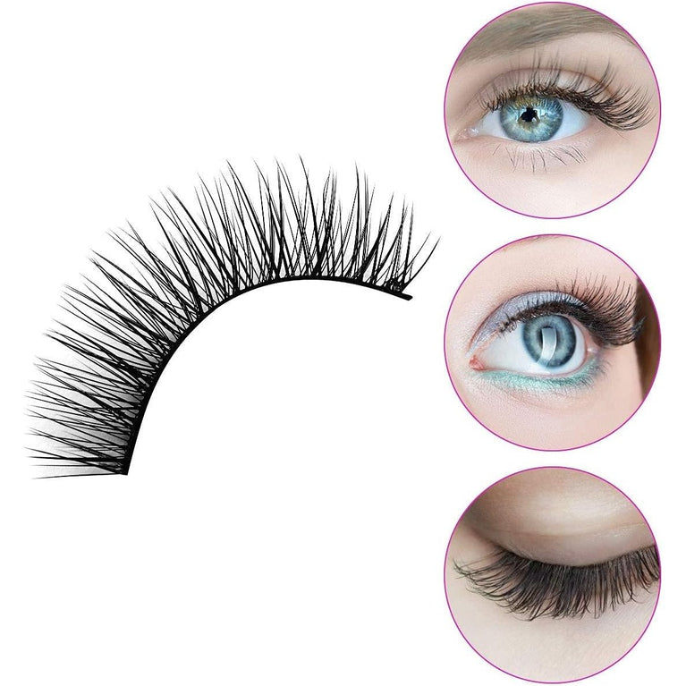 URAQT Deluxe Handcrafted Faux Mink Eyelashes, 5 Pair Pack, 3D Natural Look, Lightweight and Adjustable, Reusable Eye Makeup Extension Set