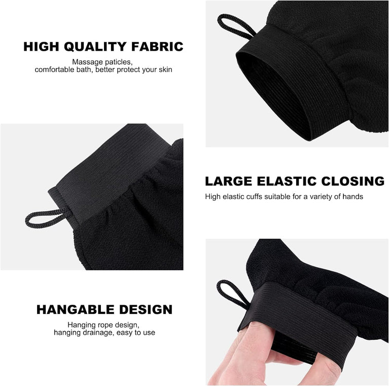 3-Pack Dual-Sided Body Exfoliating Gloves for Men and Women