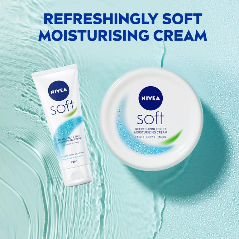 Versatile NIVEA Soft Moisturising Cream for Face, Body, and Hands (500ml)