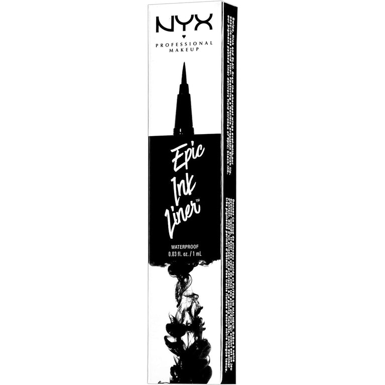 NYX Pro Makeup Intense Black Epic Ink Eyeliner, Vegan, Waterproof & Smudge-proof with Precision Felt Tip Applicator