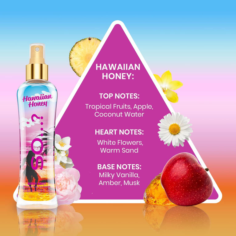 So…? Summer Escapes Hawaiian Honey Body Mist - Tropical Paradise Fragrance Spray