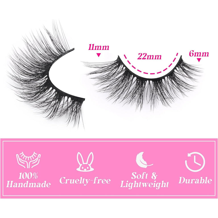 Mavphnee's 3D Cat Eye Accent False Lashes - Wispy, Fluffy & Natural Looking Half Lashes Multi-pack for Everyday Wear