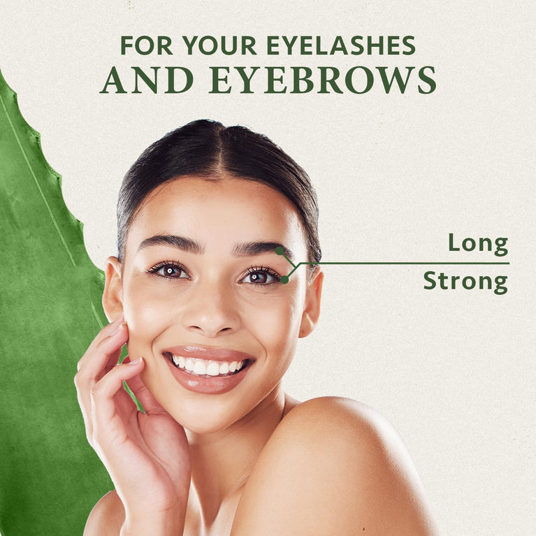 Satin Naturel's Advanced Eyelash and Eyebrow Growth Serum with Organic Aloe Vera and Peptides - 5ml Hormone-Free Formula for Enhanced Lash Density and Thickness