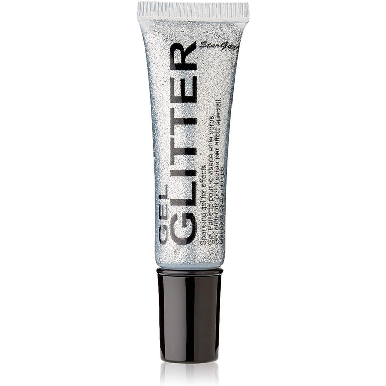 Stargazer Sparkling Gel Glitter Silver with Precision Nib Applicator for Face & Body
