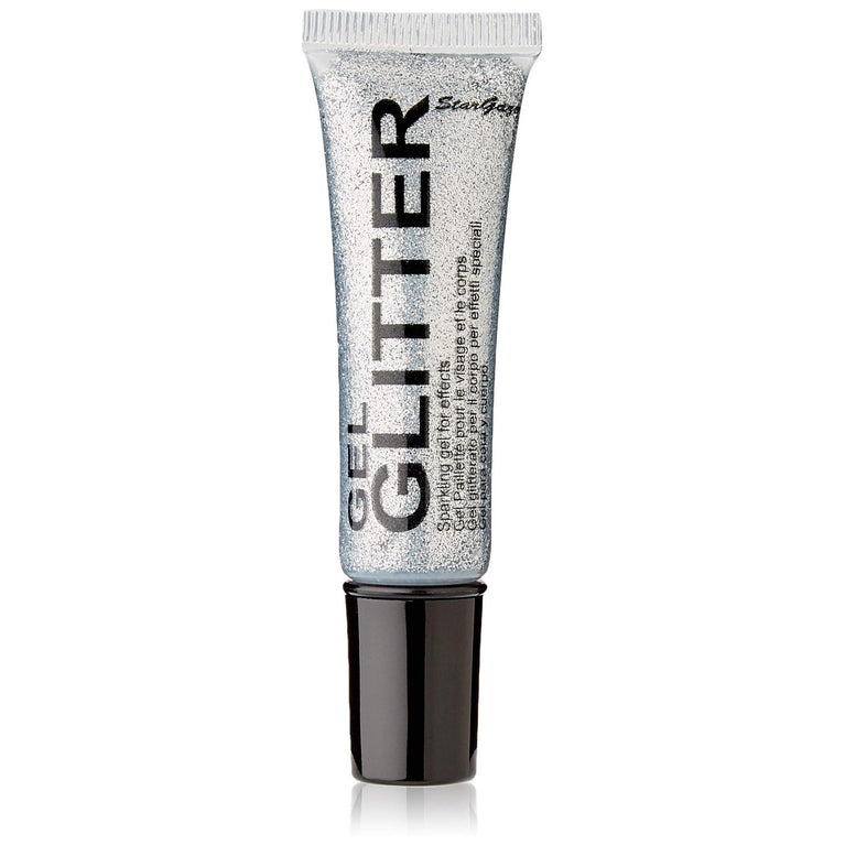 Stargazer Sparkling Gel Glitter Silver with Precision Nib Applicator for Face & Body