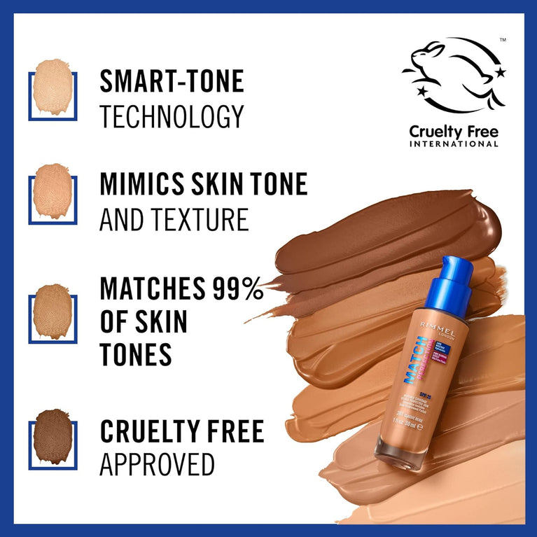 RIMMEL LONDON Flawless Match Perfection Foundation with SPF20 - Soft Beige, 30ml