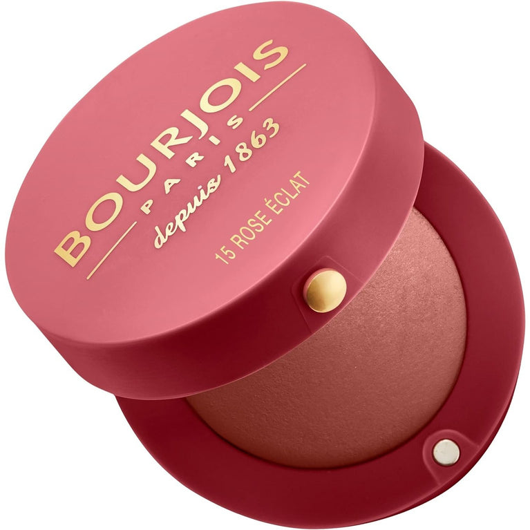 Bourjois Fine Texture Radiant Rose Glow Blusher with Built-in Mirror and Brush, 2.5g