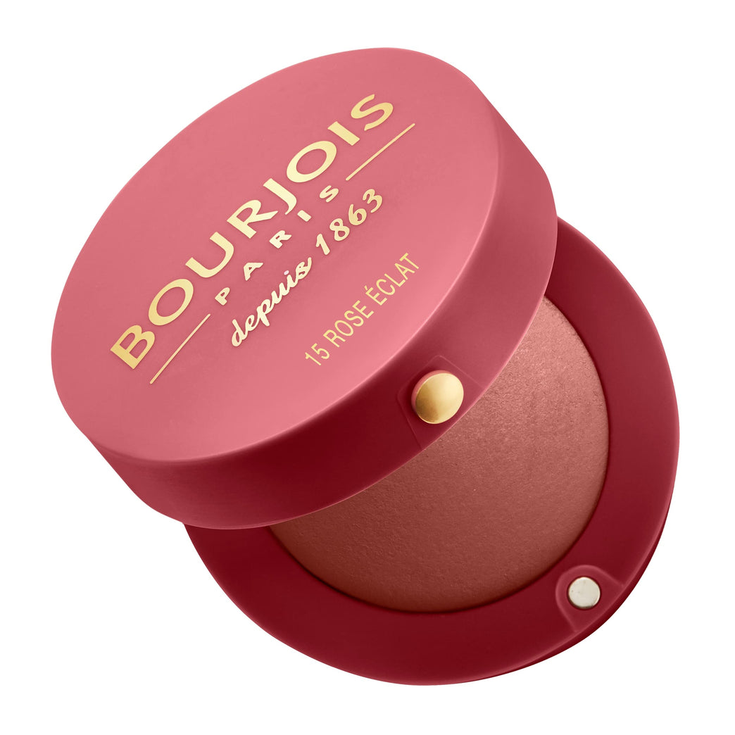 Bourjois Fine Texture Radiant Rose Glow Blusher with Built-in Mirror and Brush, 2.5g