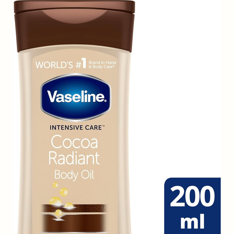 Vaseline Cocoa Radiant Body Oil with 100% Natural Cocoa Butter for Dry Skin 200 ml