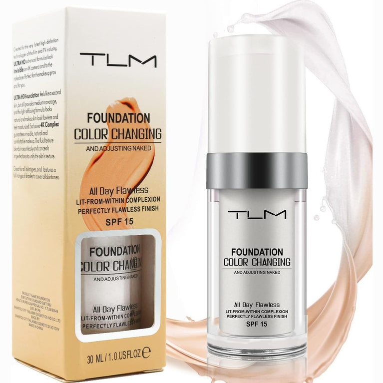 TLM Adaptive Skin Tone Liquid Foundation, Moisturizing and SPF 15 Protective, 30ML, Cruelty-Free
