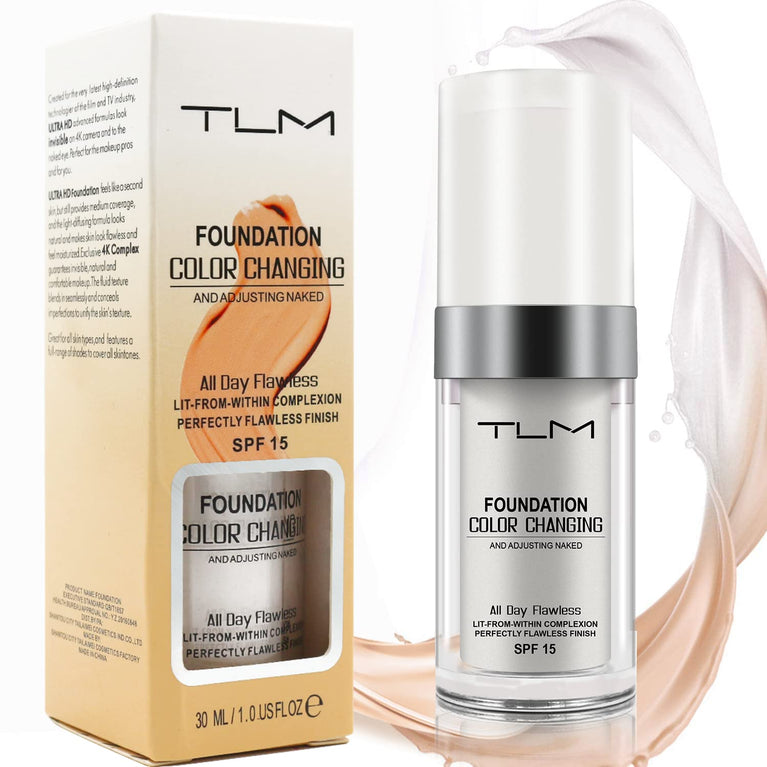 TLM Adaptive Skin Tone Liquid Foundation, Moisturizing and SPF 15 Protective, 30ML, Cruelty-Free