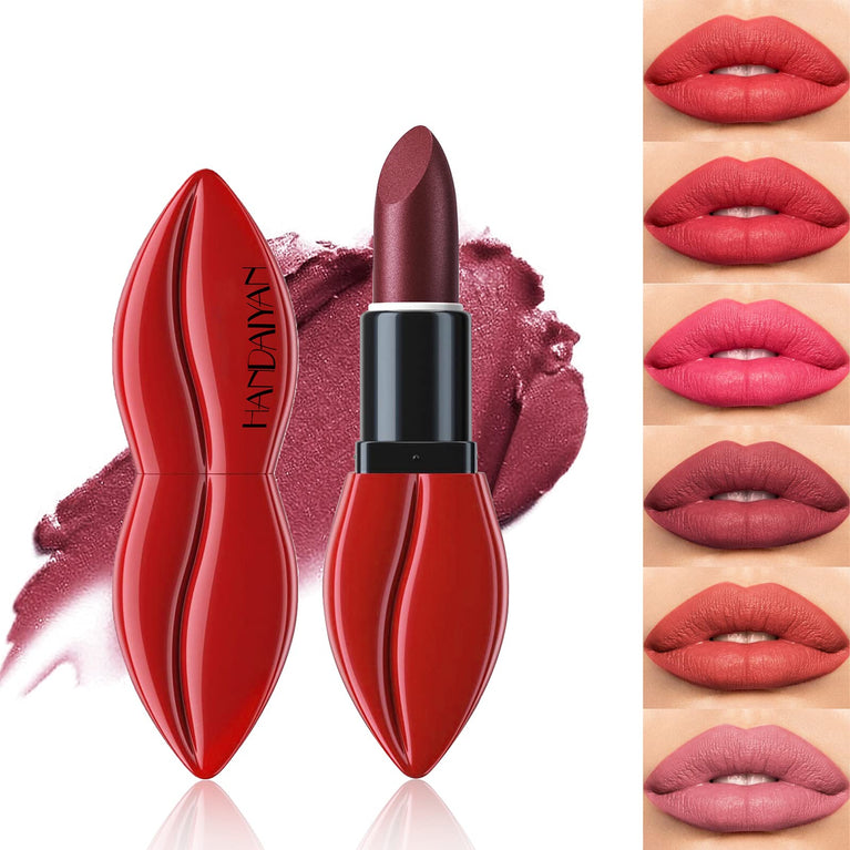 Duoffanny 6-Piece Matte Lipstick Kit in Vibrant Shades - Long-Wear, Waterproof, Non-Stick Formula for Women and Girls, Perfect Makeup Gift Set