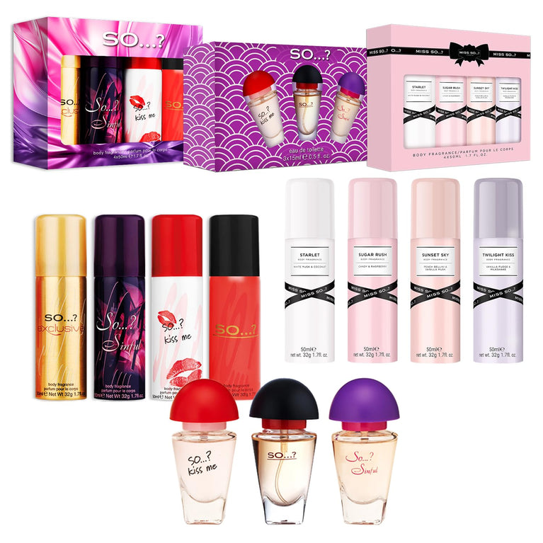 So…? Mixed Fragrance Gift Sets Bundle- Body Mist & EDT Perfume (3 Packs)