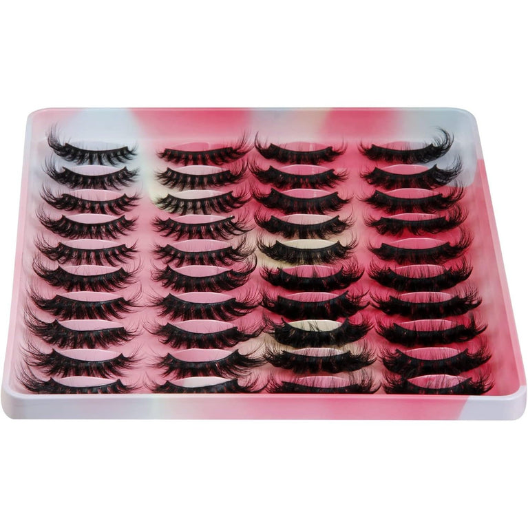 Premium 6D Mink False Eyelashes – Pack of 20 Pairs in 4 Unique Styles, Vivid and Attractive Natural Curly Lashes