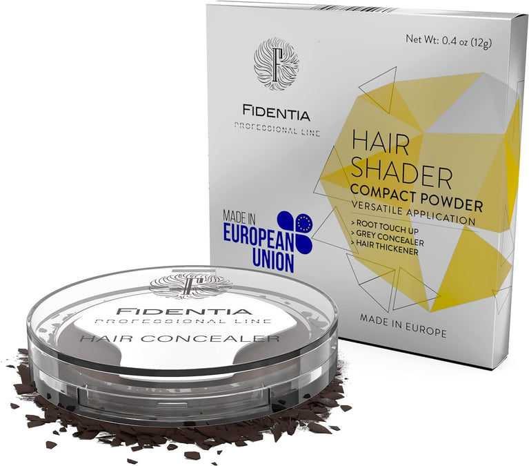 Fidentia Hair Shader root touch up, concealer and grey cover powder, 12g dark brown