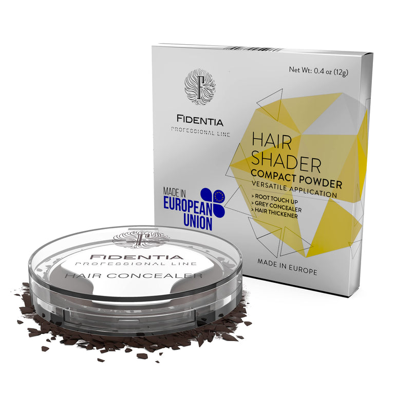 Fidentia Hair Shader root touch up, concealer and grey cover powder, 12g dark brown