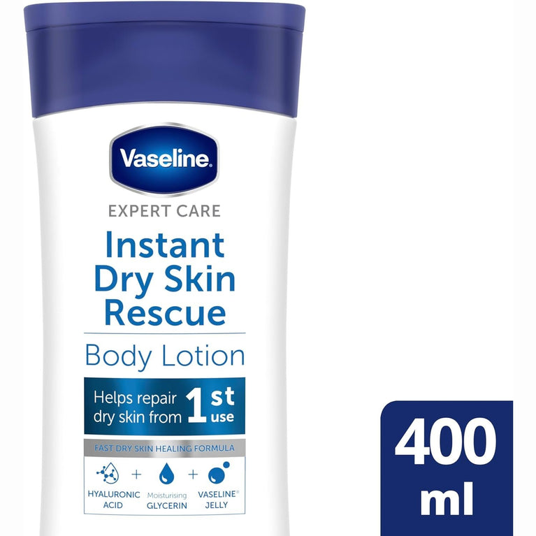 Vaseline Expert Care Instant Dry Skin Rescue Body Lotion - Hydrating Moisturizer for Very Dry Skin (400 ml)