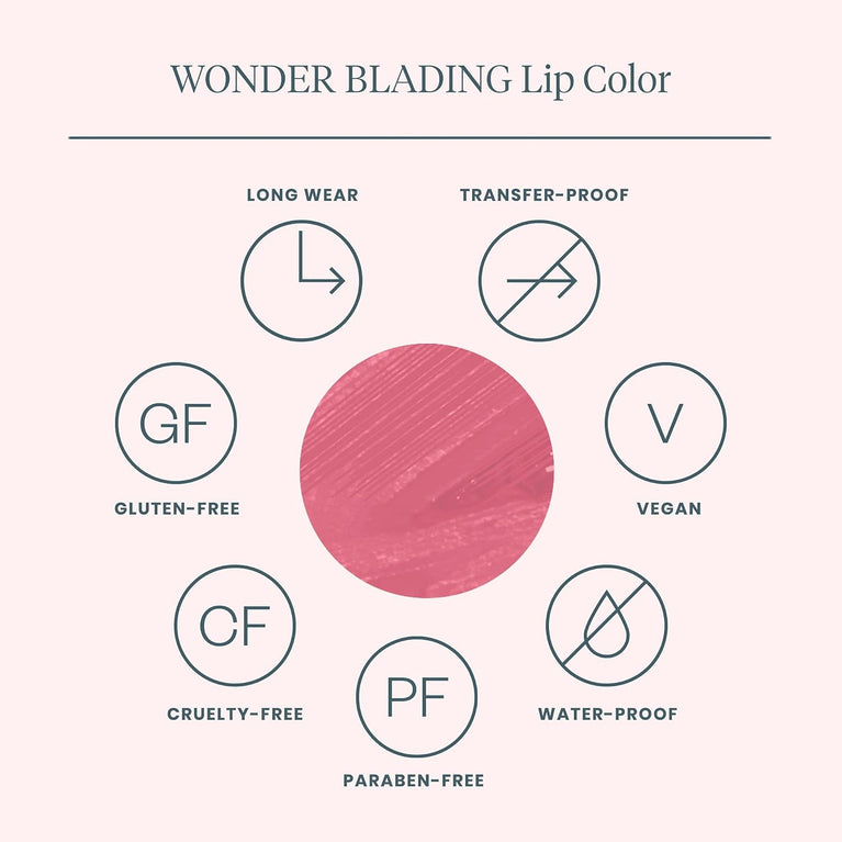 Wonderskin Ultimate Lip Masque with Blading Technology, Transfer-Resistant and Long Lasting Lip Tint (Whimsical Masque)