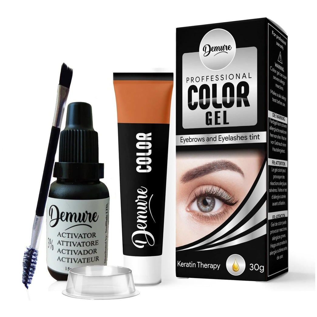 Enhanced Brow & Lash Tinting Kit with Keratin Complex - Long Lasting, Water Resistant Eyebrow and Eyelash Dye for Fuller and Voluminous Look, 30g (3.0 Brow)