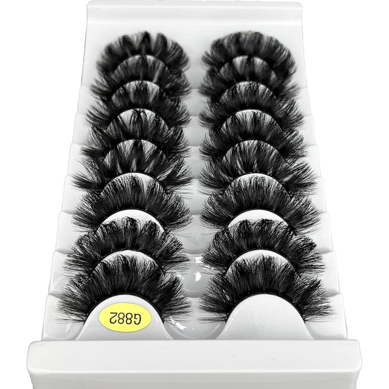 KOKAY Premium Russian Faux Mink Strip Eyelashes, 8 Pair Set, DD Curl, 3D Thick, Soft and Waterproof, Reusable with 15MM Length (K002) - Perfect Gifting Option for All Occasions