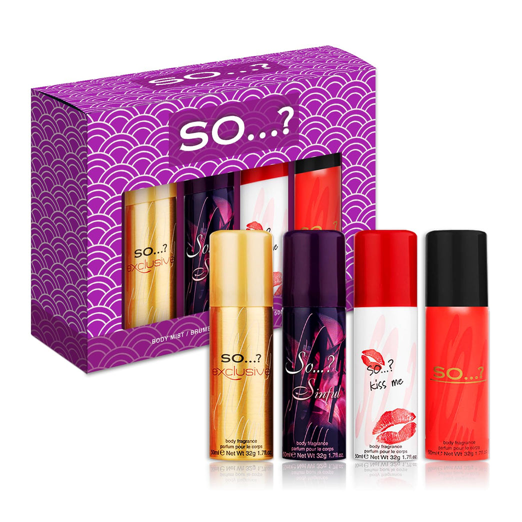 So…? Iconic Women's Mini Galore Gift Set - 4 x 50ml Fragrance Sprays