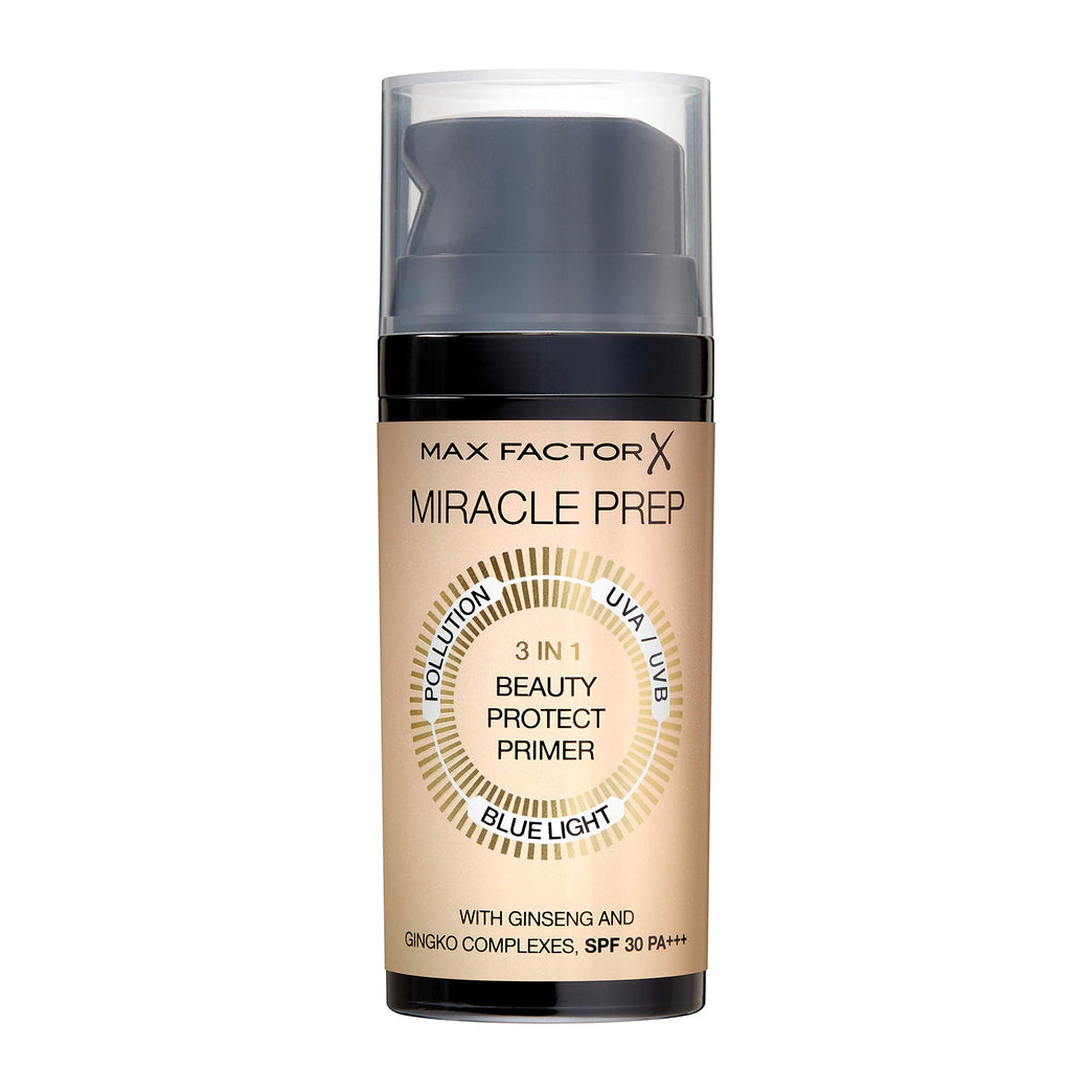 Max Factor Radiant Skin Prep Primer with 3-in-1 Miracle Beauty Benefits, 30 ml