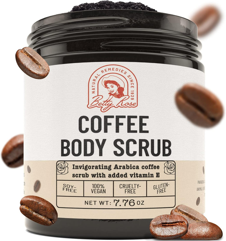 Coffee Body Exfoliator Scrub - Body Scrub Exfoliator for Dry Skin, Pure Arabica Coffee with Vitamin E, Scrubs & Body Treatments for Softer and Brighter Skin - Soothing and Revitalizing Spa Body Scrub