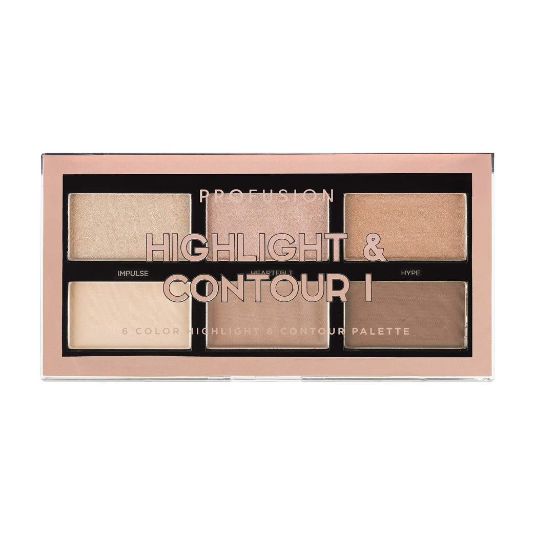 Profusion Cosmetics Travel-Friendly Mini Artistry Contour & Highlight Palette - Light Medium